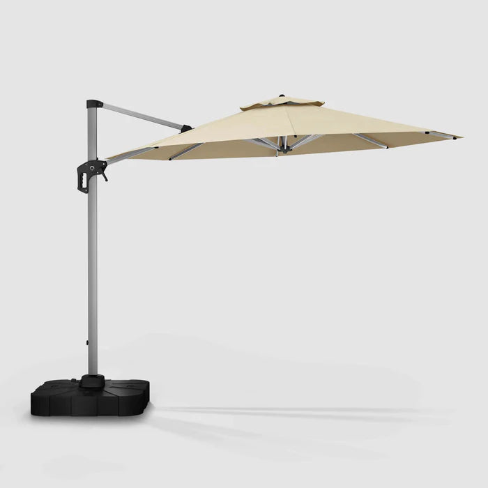 Outdoor Patio Umbrella Cantilever 10ft Beige Aluminum with 360° Rotation & Tilt, Offset Umbrella