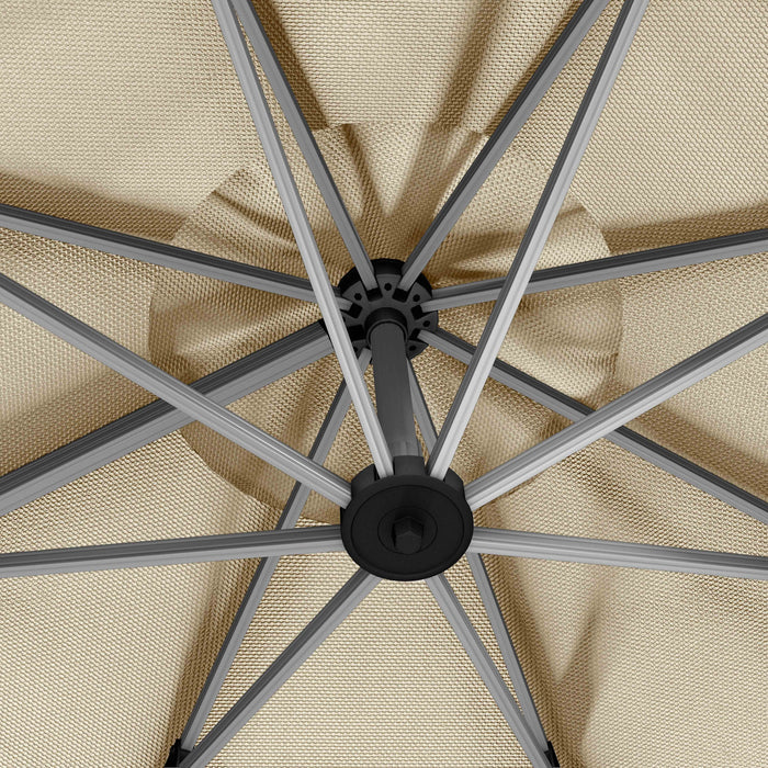 Outdoor Patio Umbrella Cantilever 10ft Beige Aluminum with 360° Rotation & Tilt, Offset Umbrella