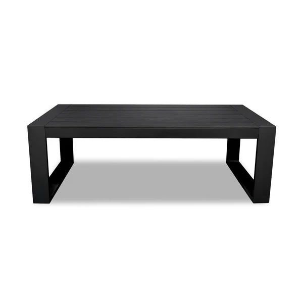 Outdoor Sofa Set, Aluminum Frame Navy Cushions 4 Piece with Coffee Table, Modern Patio Outdoor Sofa