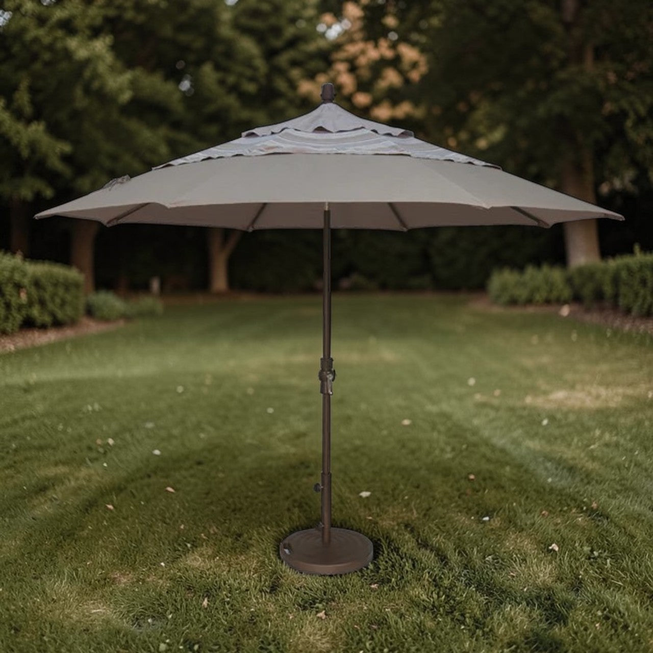 11ft Outdoor Patio Umbrella with Auto Tilt Crank, Market Umbrella