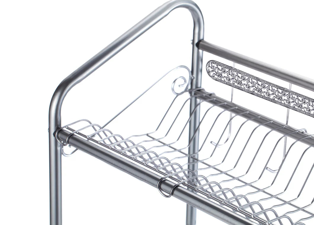 Over Sink Nano-Coated Steel Dishrack with Utensil Holders & Hooks, Multi-Function Organizer