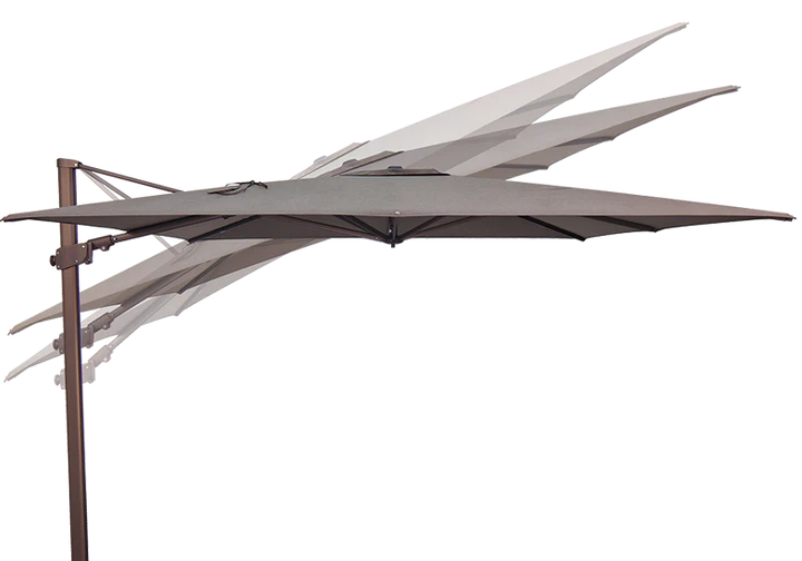 Square Patio Umbrella Cantilever, 10ft Gray Aluminum with 360° Rotation & Tilt, Premium Offset Umbrella