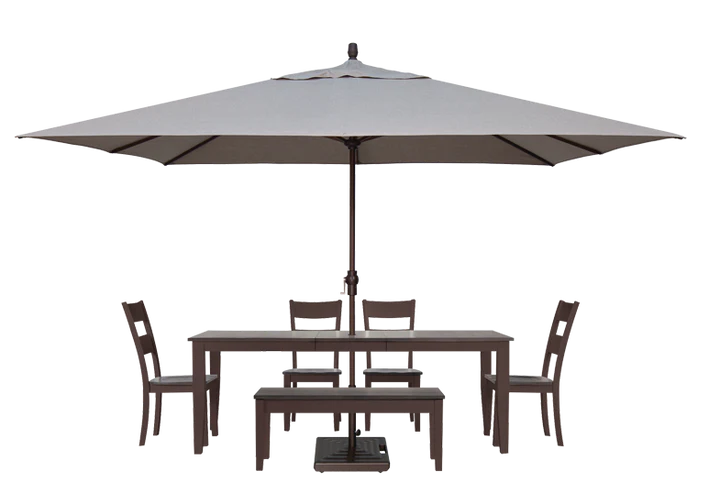 Outdoor Patio Umbrella Rectangular Aluminum Black 11ft x 8ft with Crank Lift, Market Umbrella