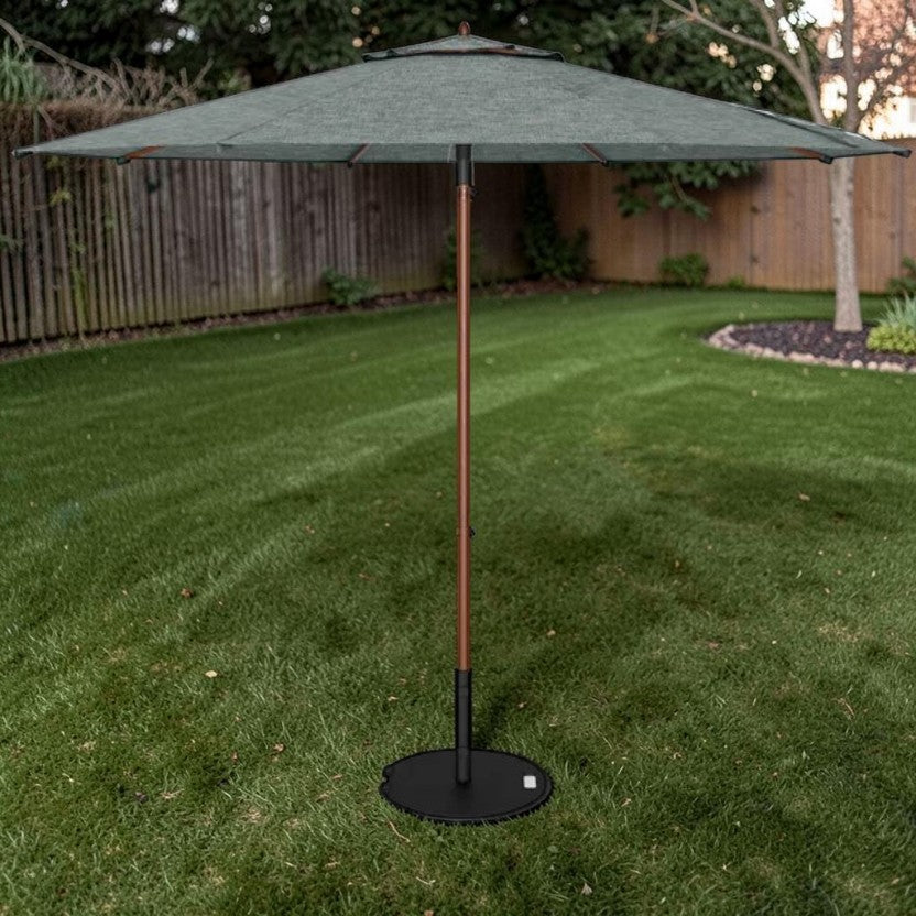 Outdoor Patio Umbrella Woodgrain Aluminum with Push-Open System, Market Umbrella