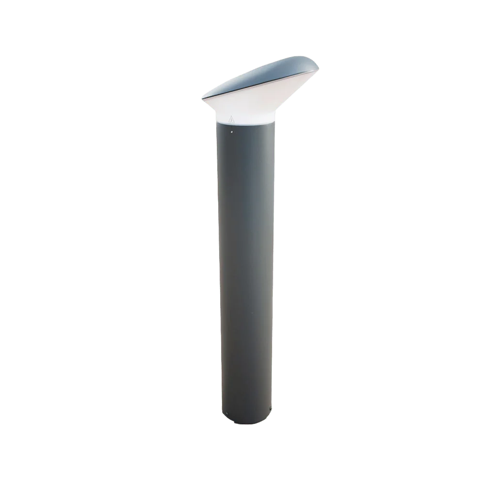 LED Outdoor Light, Dark Gray, Aluminum Bollard 1 Piece, Modern Garden Pathway Outdoor Light
