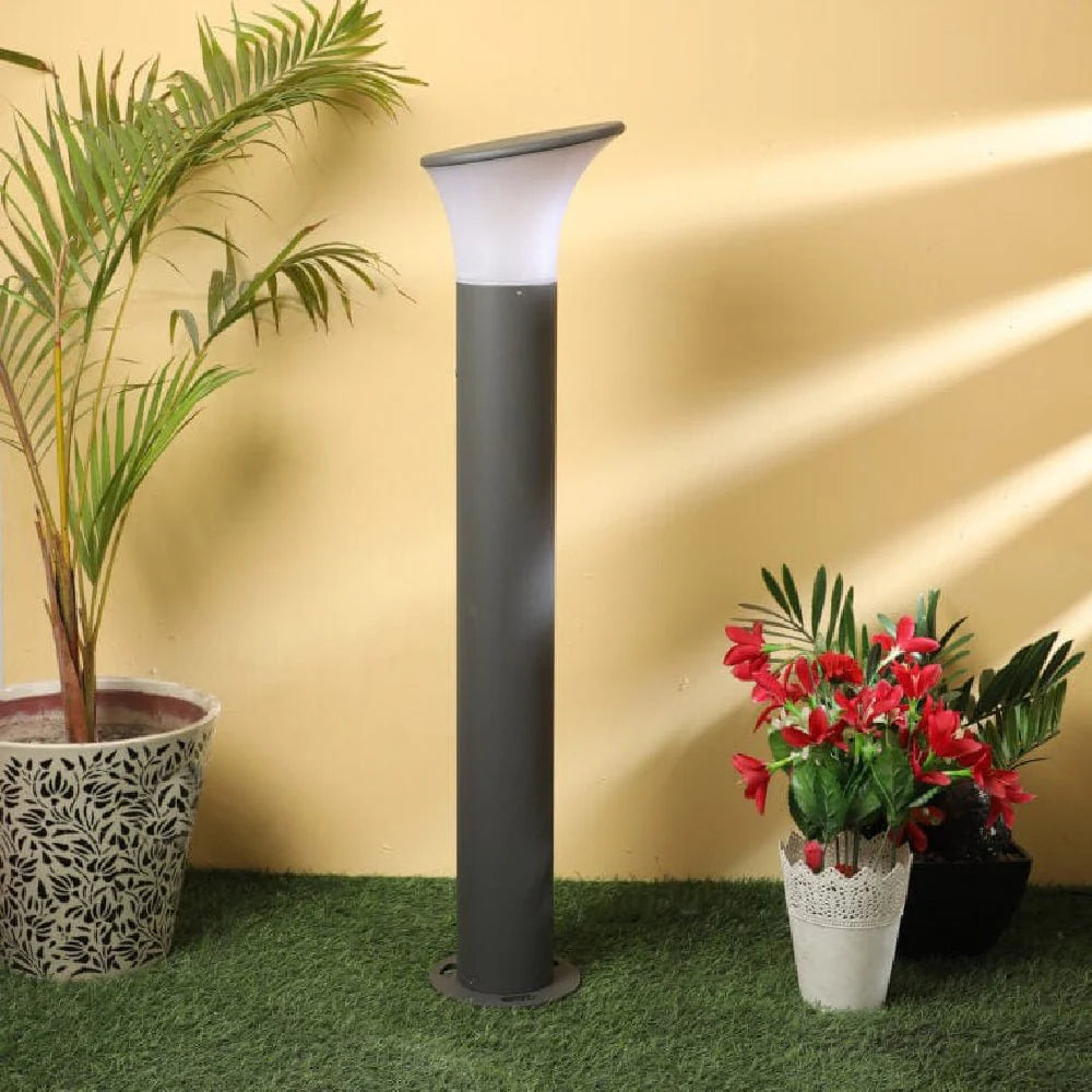 LED Outdoor Light, Dark Gray, Aluminum Bollard 1 Piece, Modern Garden Pathway Outdoor Light