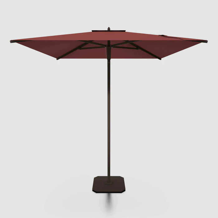 Outdoor Patio Umbrella Square Bronze Aluminum 6.5ft x 6.5ft with Push-Open System, Compact Market Umbrella
