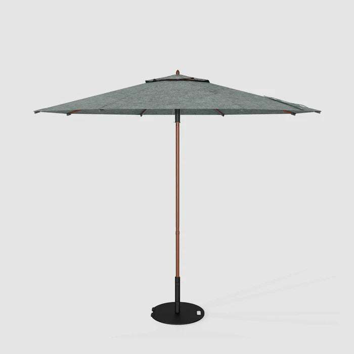 Outdoor Patio Umbrella Woodgrain Aluminum with Push-Open System, Market Umbrella