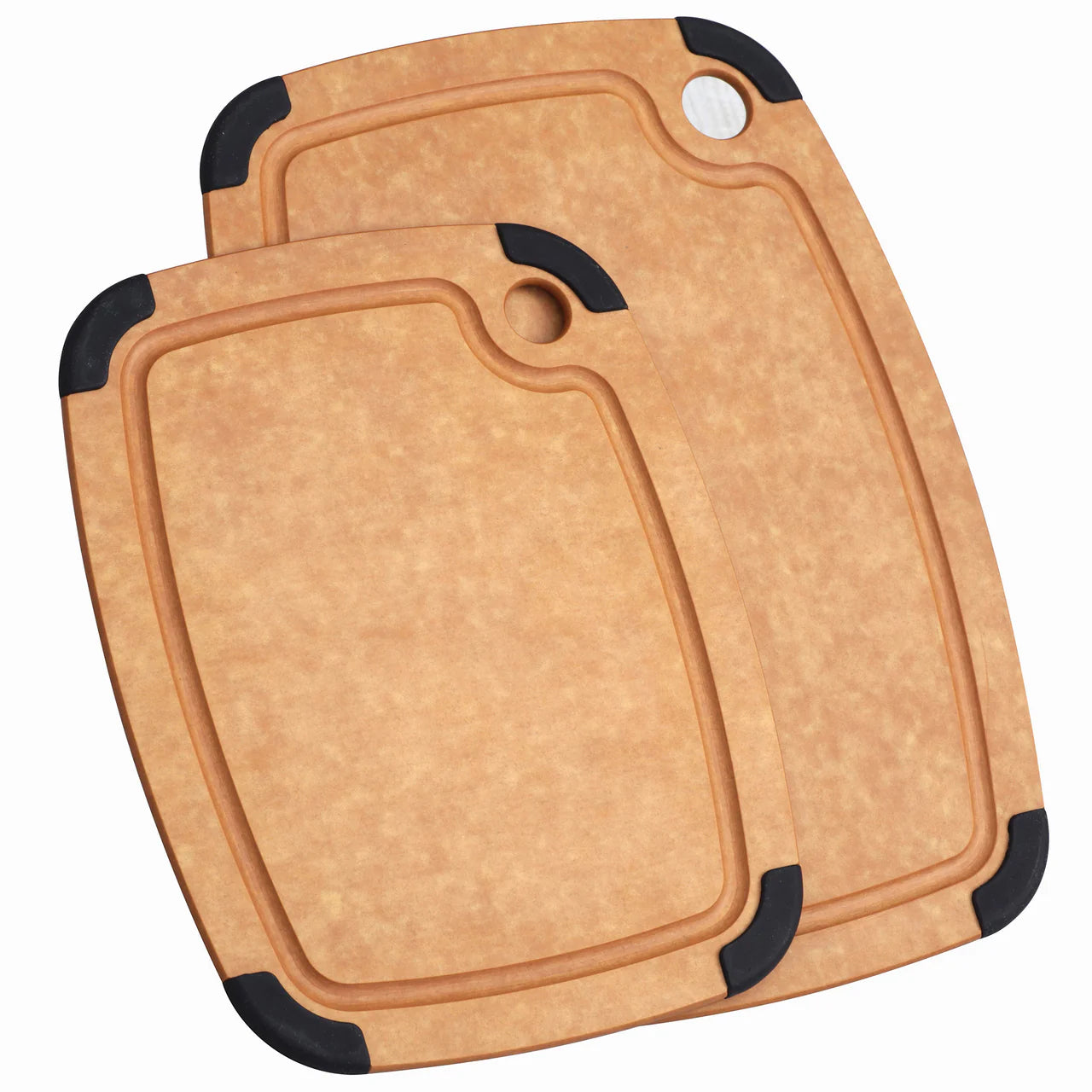 Kitchen Chopping Board Set Wood Fiber Non-Slip 2-Piece Reversible Cutting Boards, Durable Prep Surface