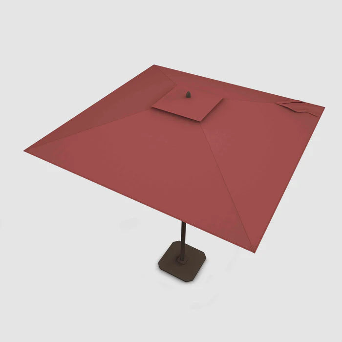 Outdoor Patio Umbrella Square Bronze Aluminum 6.5ft x 6.5ft with Push-Open System, Compact Market Umbrella