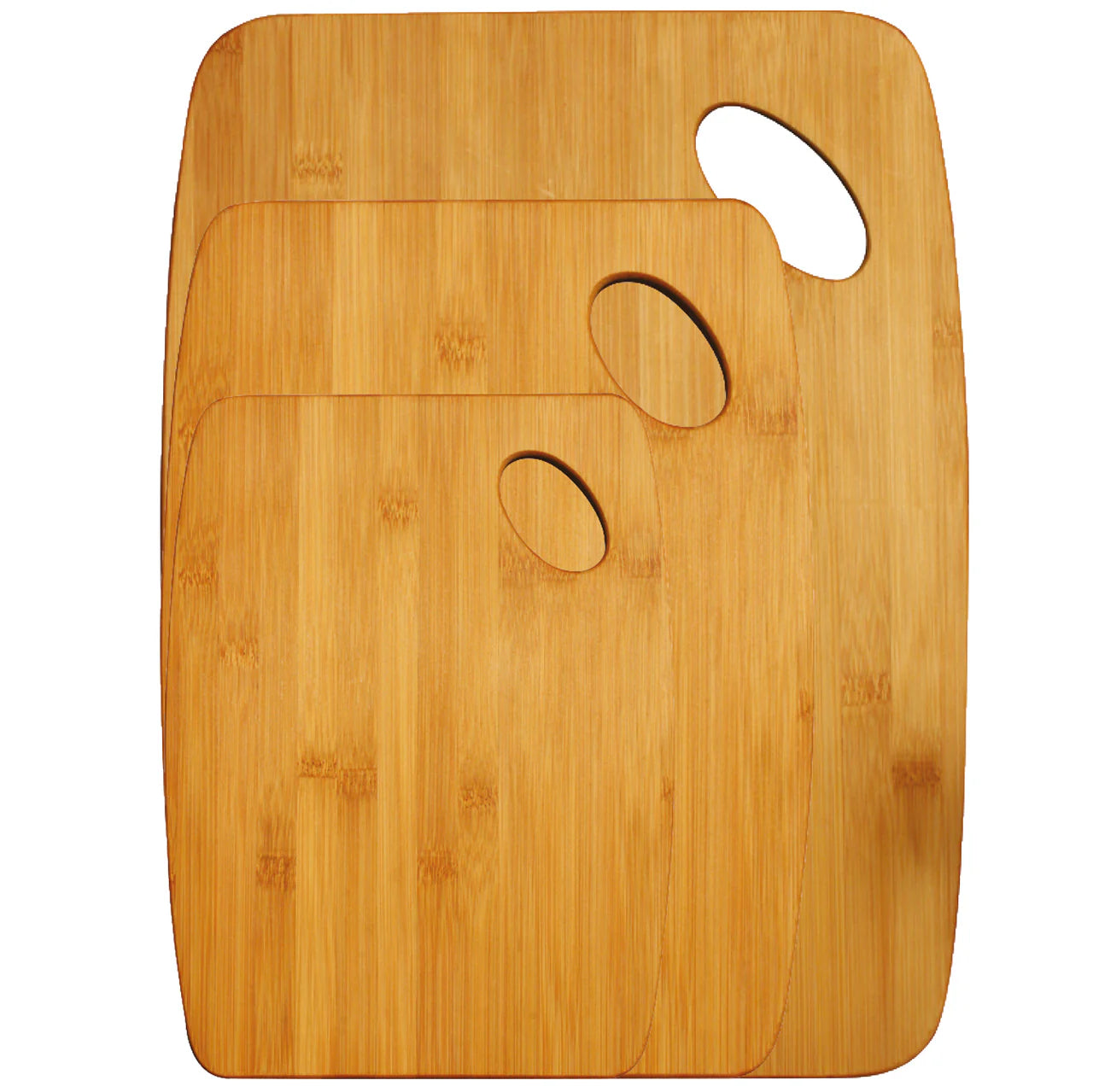 Kitchen Chopping Board Set Bamboo Non-Slip 3-Piece Cutting Boards, Sustainable Food Prep Surface