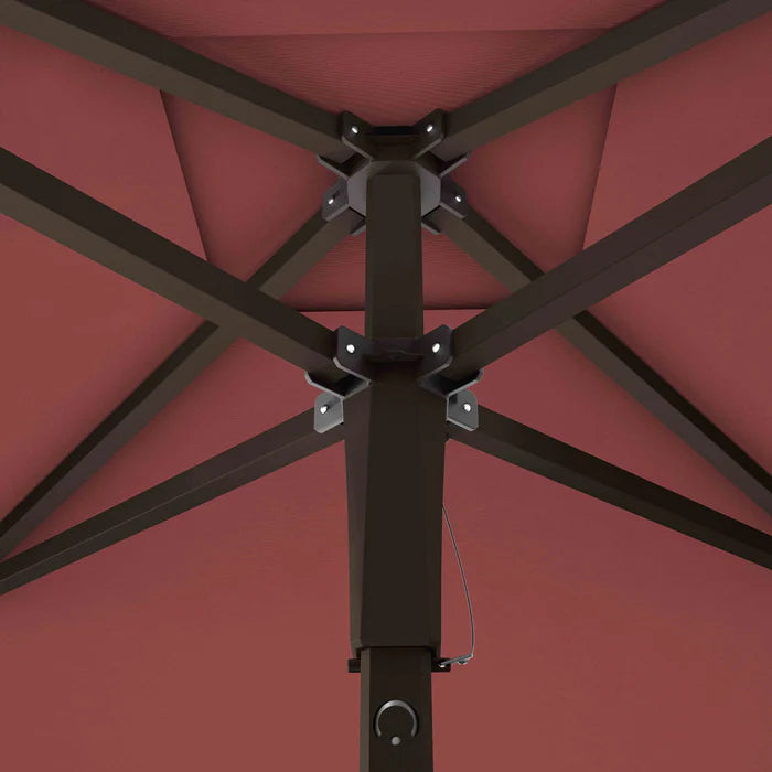 Outdoor Patio Umbrella Square Bronze Aluminum 6.5ft x 6.5ft with Push-Open System, Compact Market Umbrella