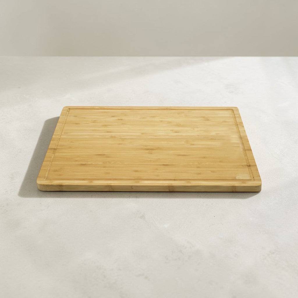 Kitchen Chopping Board Bamboo Large with Juice Groove, Eco-Friendly Prep Surface
