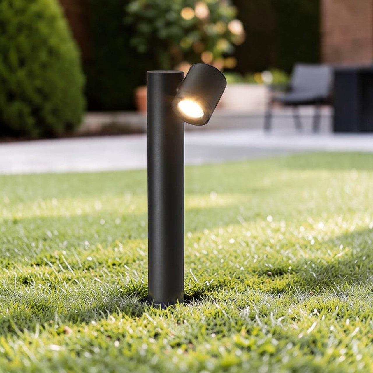 LED Outdoor Light Black Aluminum Adjustable Head 1 Piece, Modern Garden Landscape Light