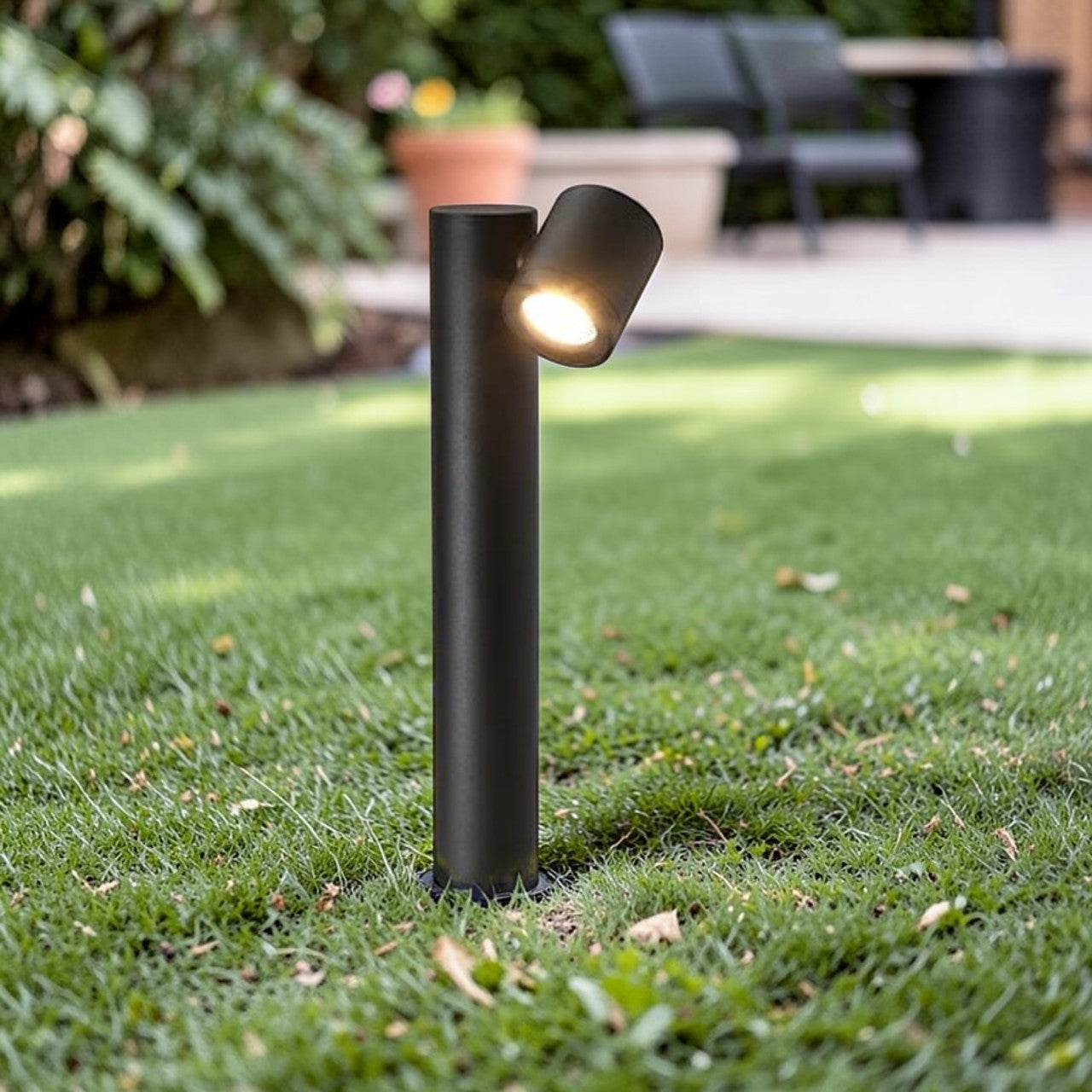 LED Outdoor Light Black Aluminum Adjustable Head 1 Piece, Modern Garden Landscape Light