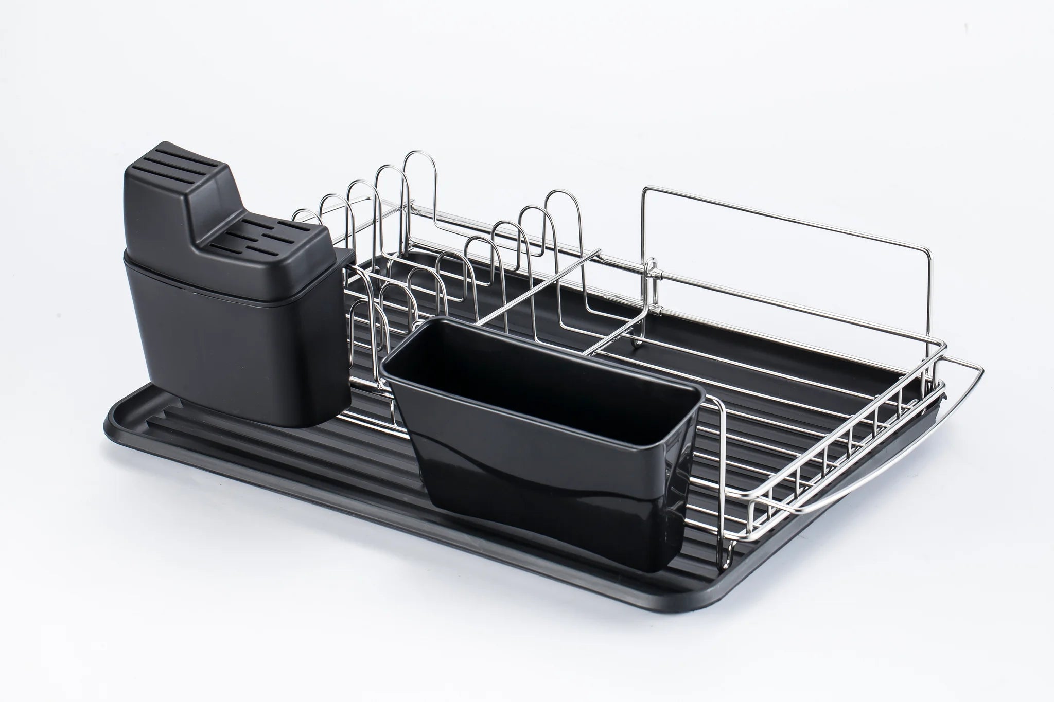 Kitchen Dishrack, 304 Stainless Steel Adjustable In-Sink Organizer with Utensil Holders, Space-Saving Design