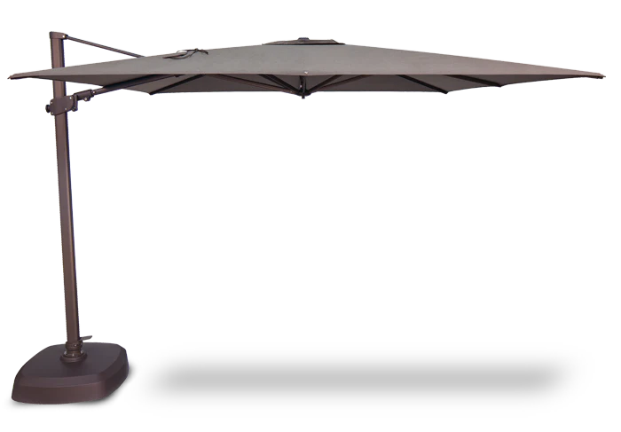 Square Patio Umbrella Cantilever, 10ft Gray Aluminum with 360° Rotation & Tilt, Premium Offset Umbrella