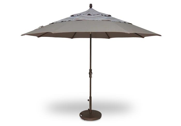 11ft Outdoor Patio Umbrella with Auto Tilt Crank, Market Umbrella