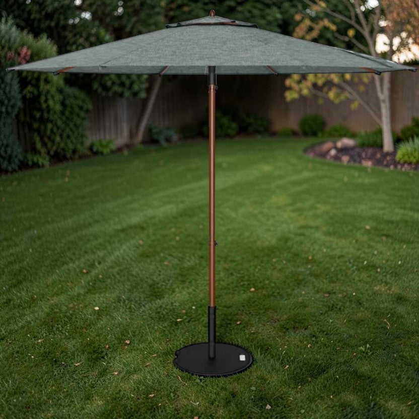 Outdoor Patio Umbrella Woodgrain Aluminum with Push-Open System, Market Umbrella
