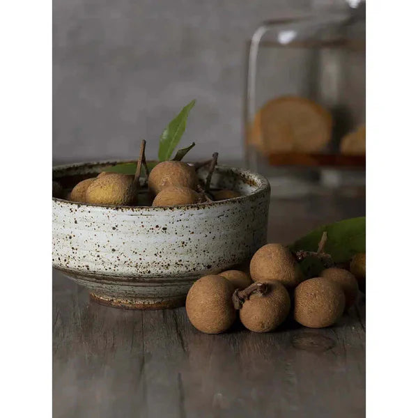Dinnerware Set Beige Stoneware 32-Piece Service for 4, Artisan Kitchen Tableware Collection