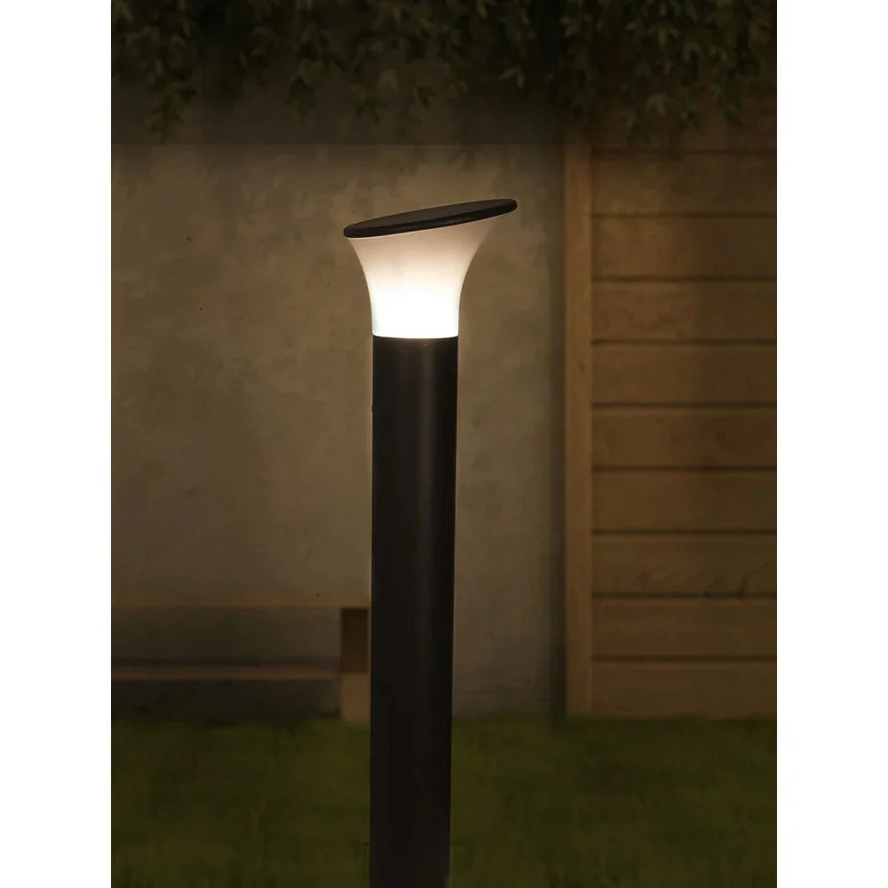LED Outdoor Light, Dark Gray, Aluminum Bollard 1 Piece, Modern Garden Pathway Outdoor Light